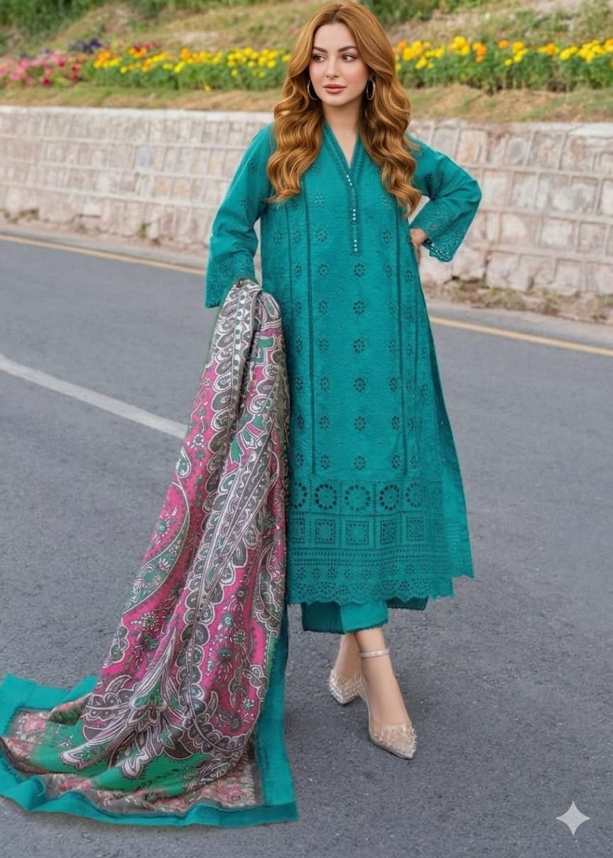 3PIECE Luxury Embroidered Chikenkari Collection