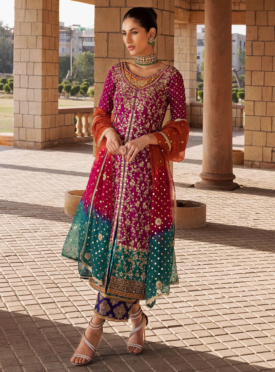Zainab Chottani Luxury Wedding Edition 3PC Suit - Handwork Embroidered Chiffon Ensemble