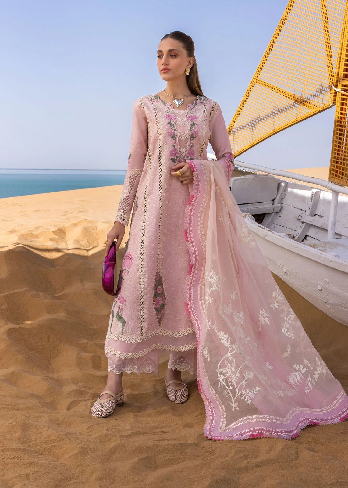 3PIECE Luxury Embroidered Laser Cutwork Collection