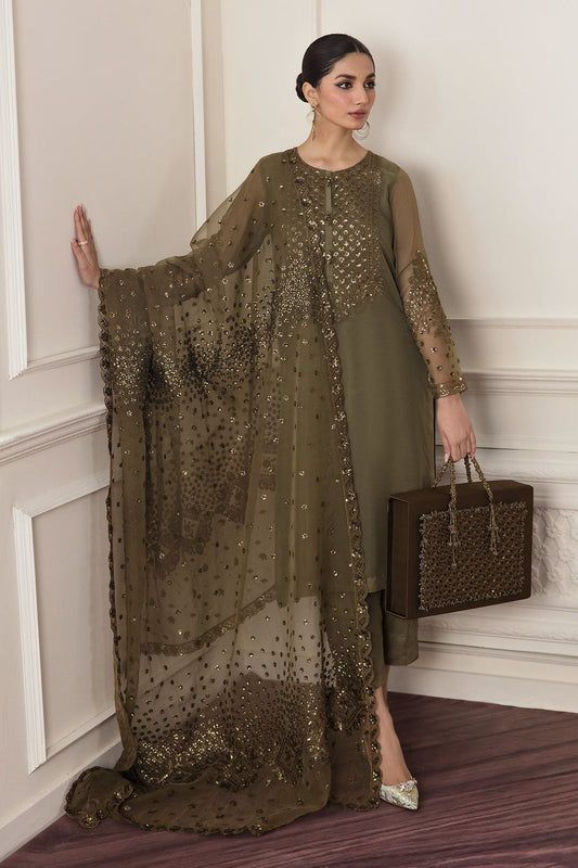 3PIECE Luxury Embroidered Chiffon with Organza Dupatta