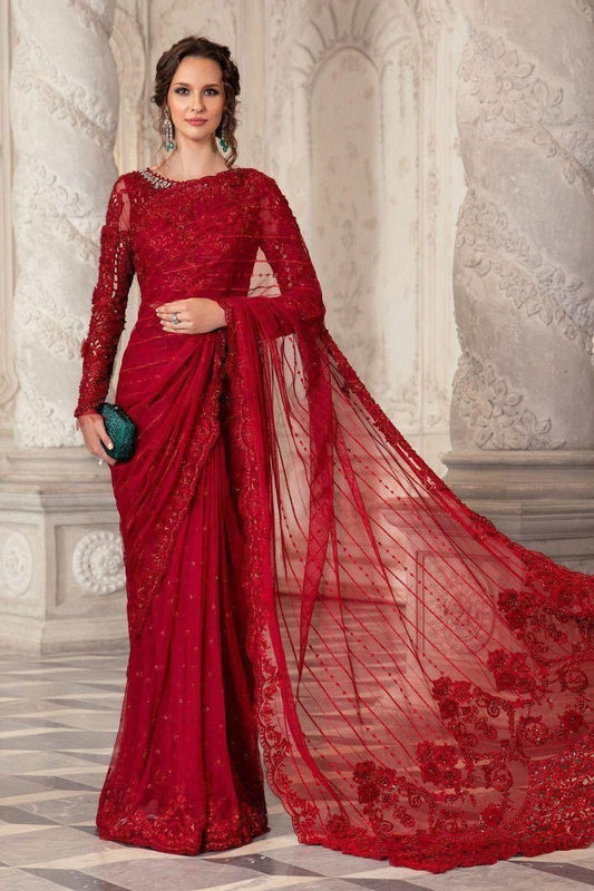 Party wear Net Saree Exclusive Fancy Collection with Heavy Embroidered Cutwork