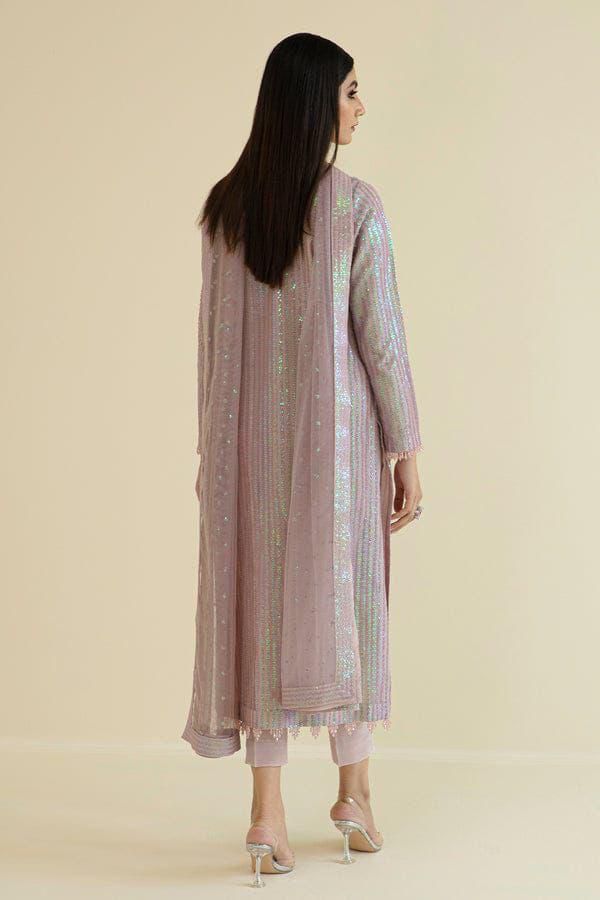 Baroque Premium Chiffon Ensemble - Heavy Sequence Embroidered 3PC Luxury Suit in Two Different Colours