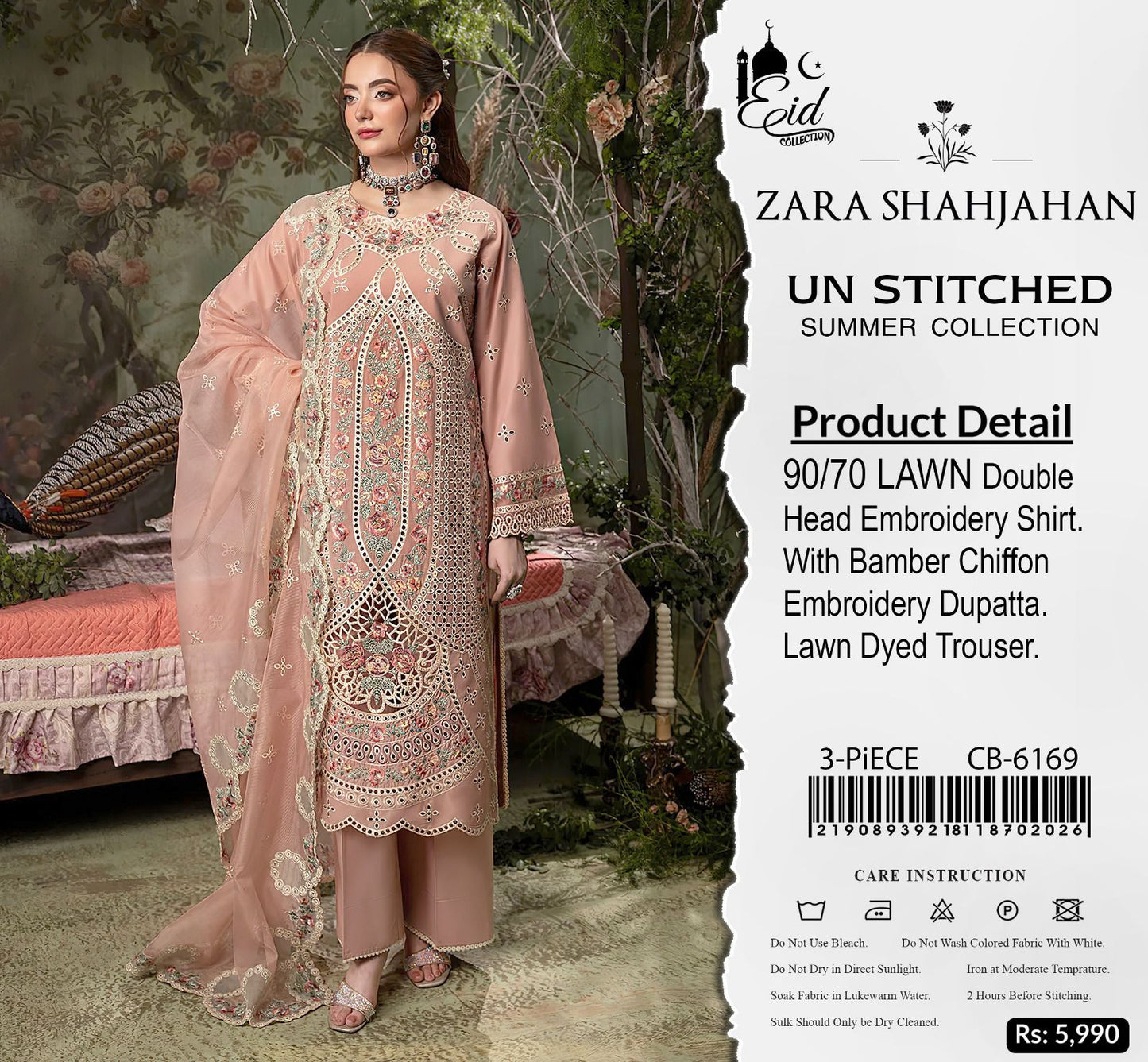3PIECE CHIKEN-KARI EMBROIDED Luxury Collection