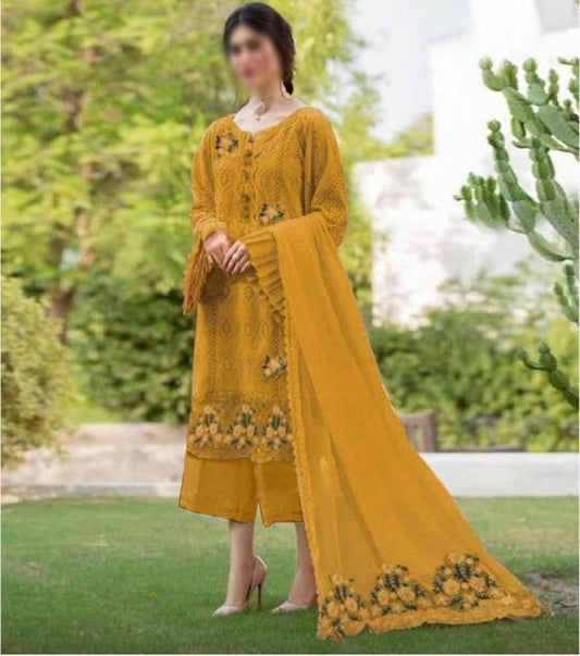 3PIECE Embroidered Chikenkari Collection