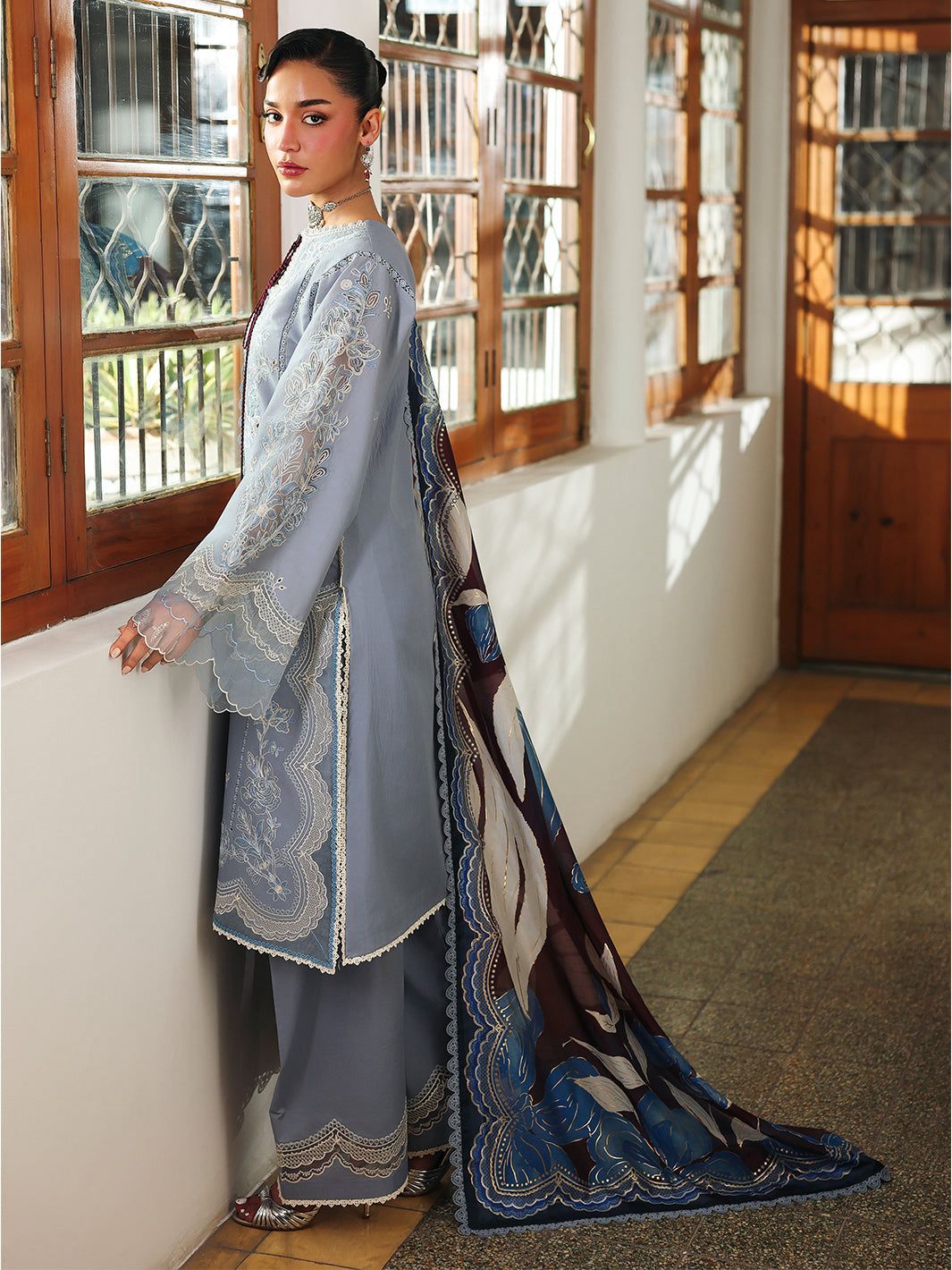 Bin Ilyas Premium Lawn 3PC Suit - Full Embroidered Formal Ensemble