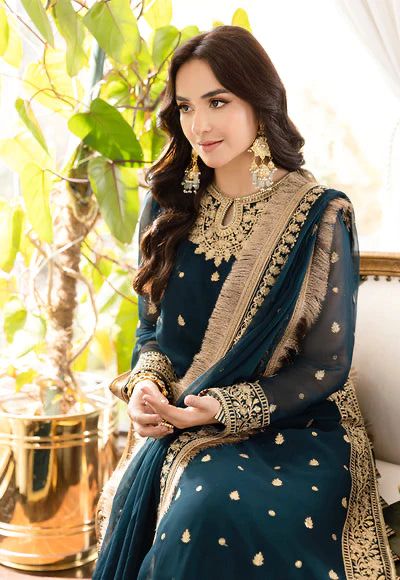 Asim Jofa Premium Chiffon Ensemble - Heavy Embroidered 3PC Luxury Suit in three Different colours