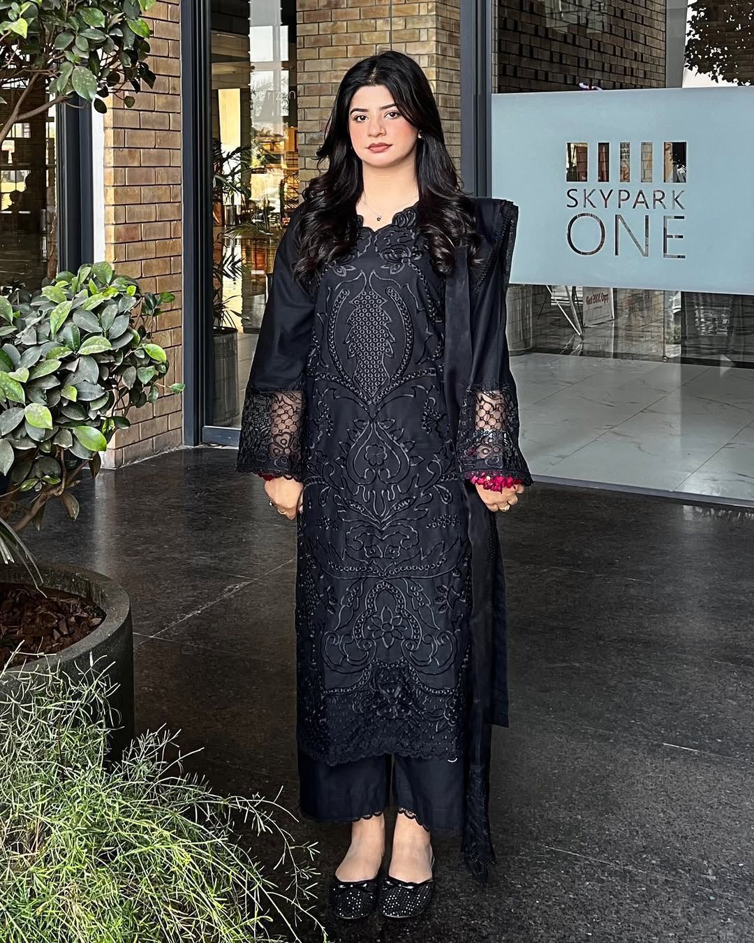 LAAM Premium Black Lawn 3PC Suit - Full Embroidered Formal Ensemble