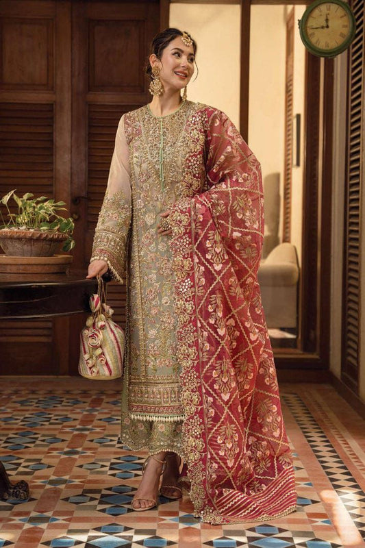 3PIECE Luxury Embroidered Organza with heavy embroidered Dupatta