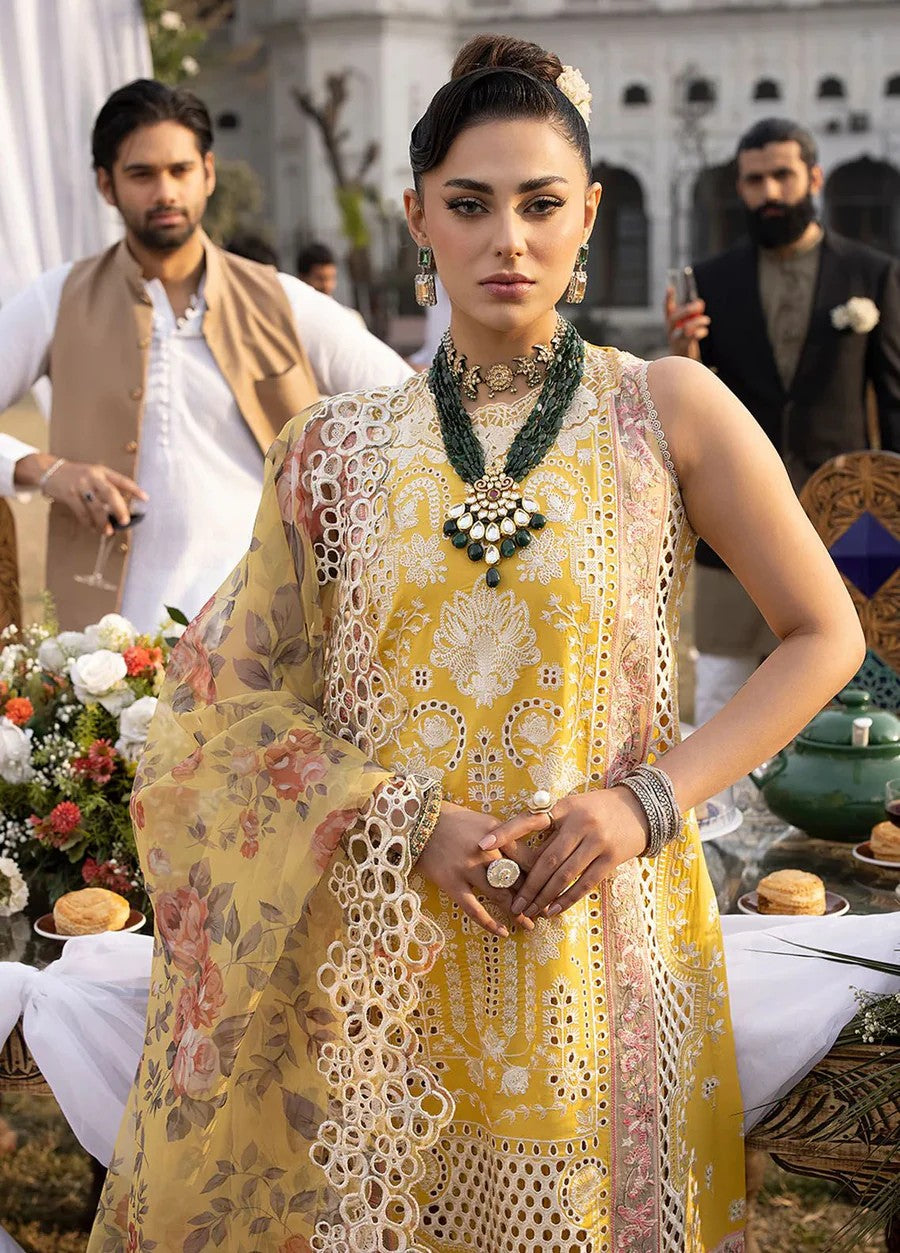 Mahnur Luxury Chikankari 3PC Suit in Two Different Colors- Thread Embroidered Formal Ensemble