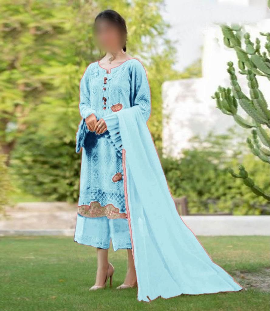 3PIECE Embroidered Chikenkari Collection