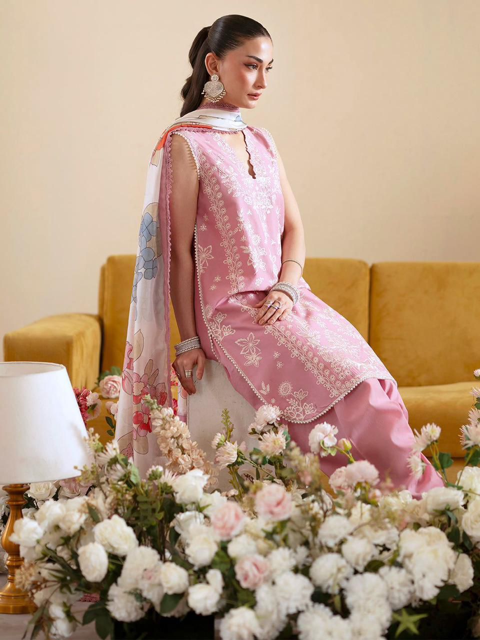 Mahnur Premium Summer Collection - Heavy Embroidered Lawn 3PC Suit