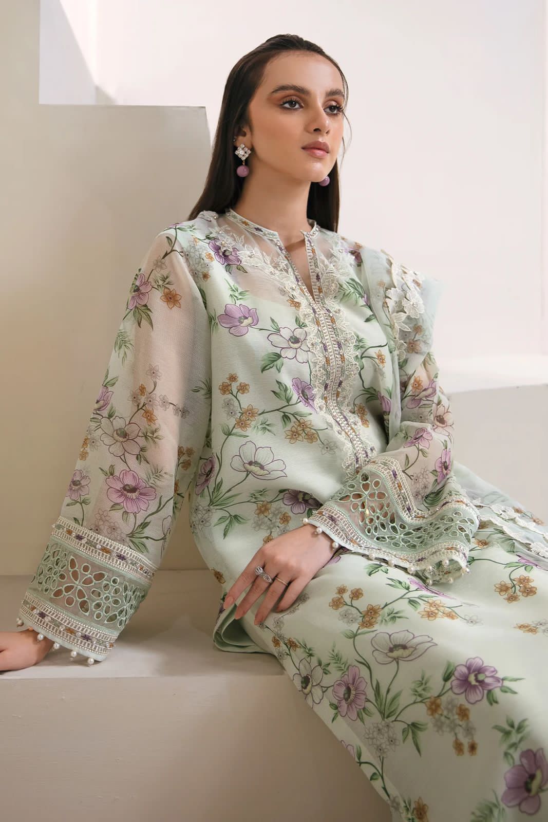 3PIECE Luxury Embroidered Collection With Organza Dupatta