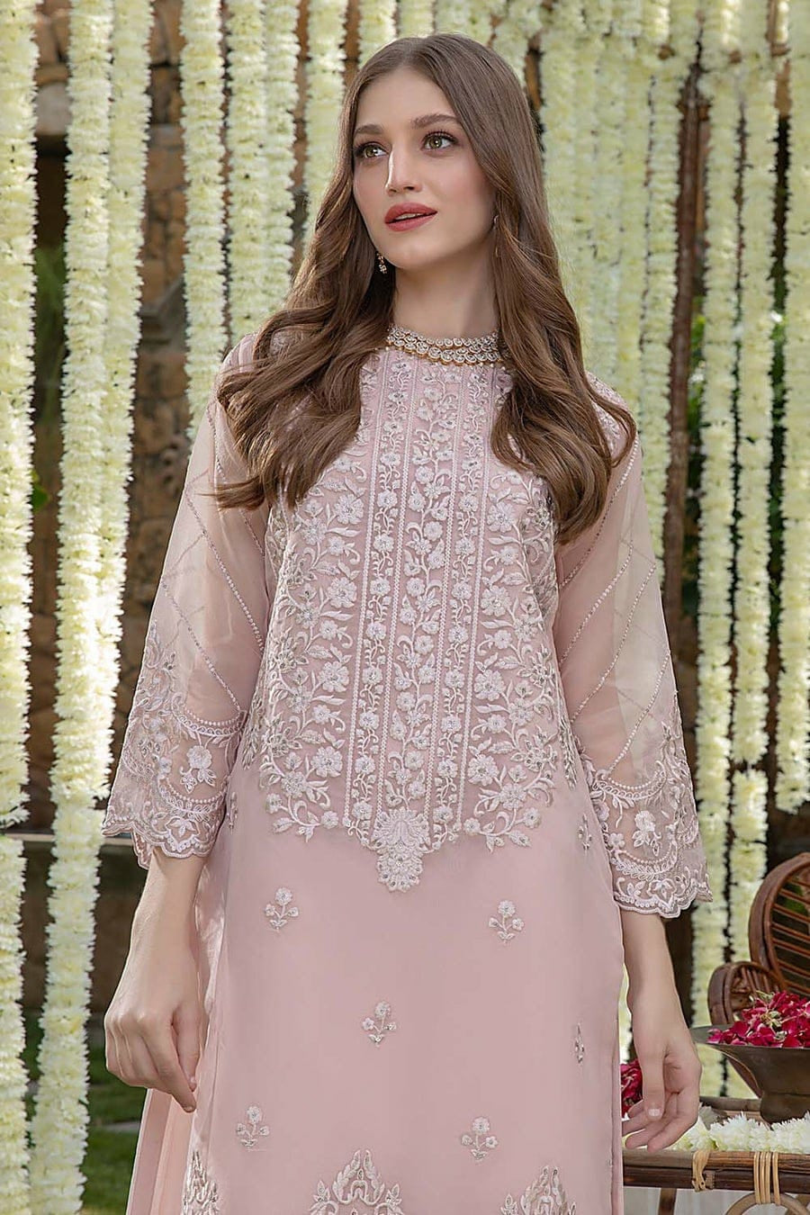Azure Luxury Organza 2PC Suit - Heavy Sequence Embroidered Ensemble