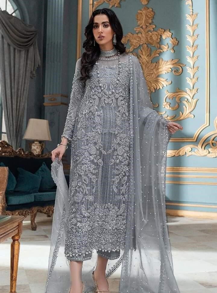 3PIECE Luxury Embroidered Net & SILK