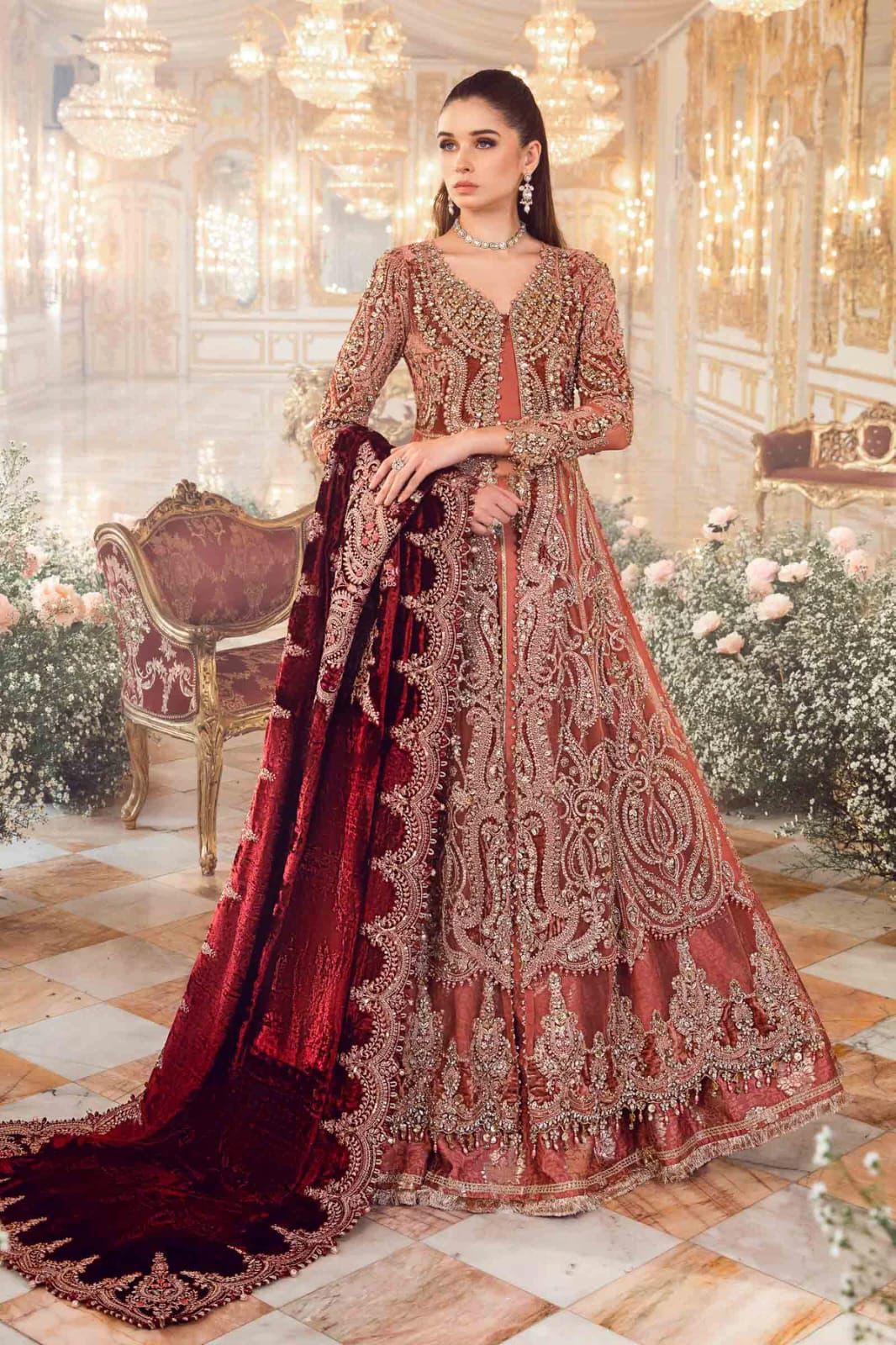 3PIECE Luxury Embroidered Net Frock with Heavy embroidered Sequence Dupatta