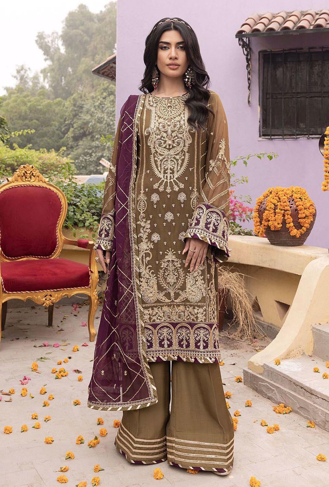 3PIECE Luxury Embroidered Collection With Chiffon Duppta