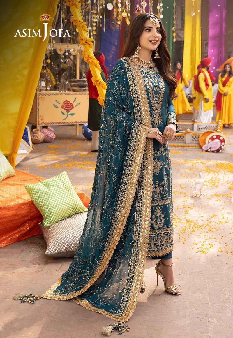 Asim Jofa Premium Chiffon Ensemble - Sequence Embroidered Edition