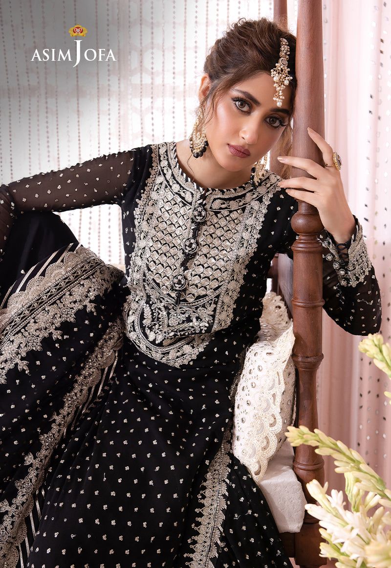 Asim Jofa Chandani Luxury Chiffon Collection - Heavy Spangle Work 3PC Formal Suit