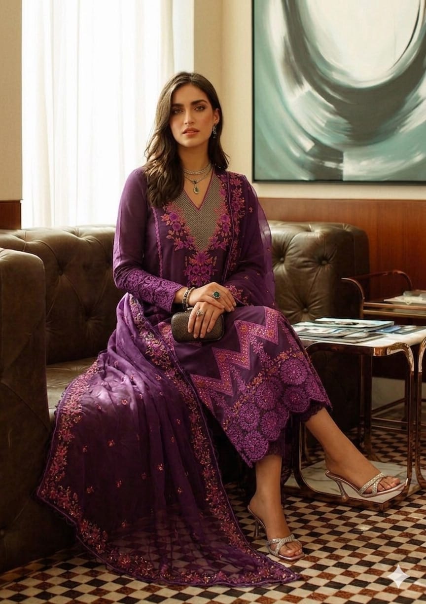 3PIECE Luxury Embroidered Chikenkari Summer Collection