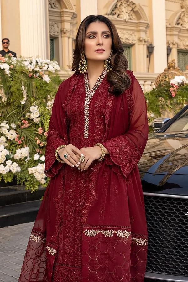 3PIECE Luxury Embroidered Chiffon Suit