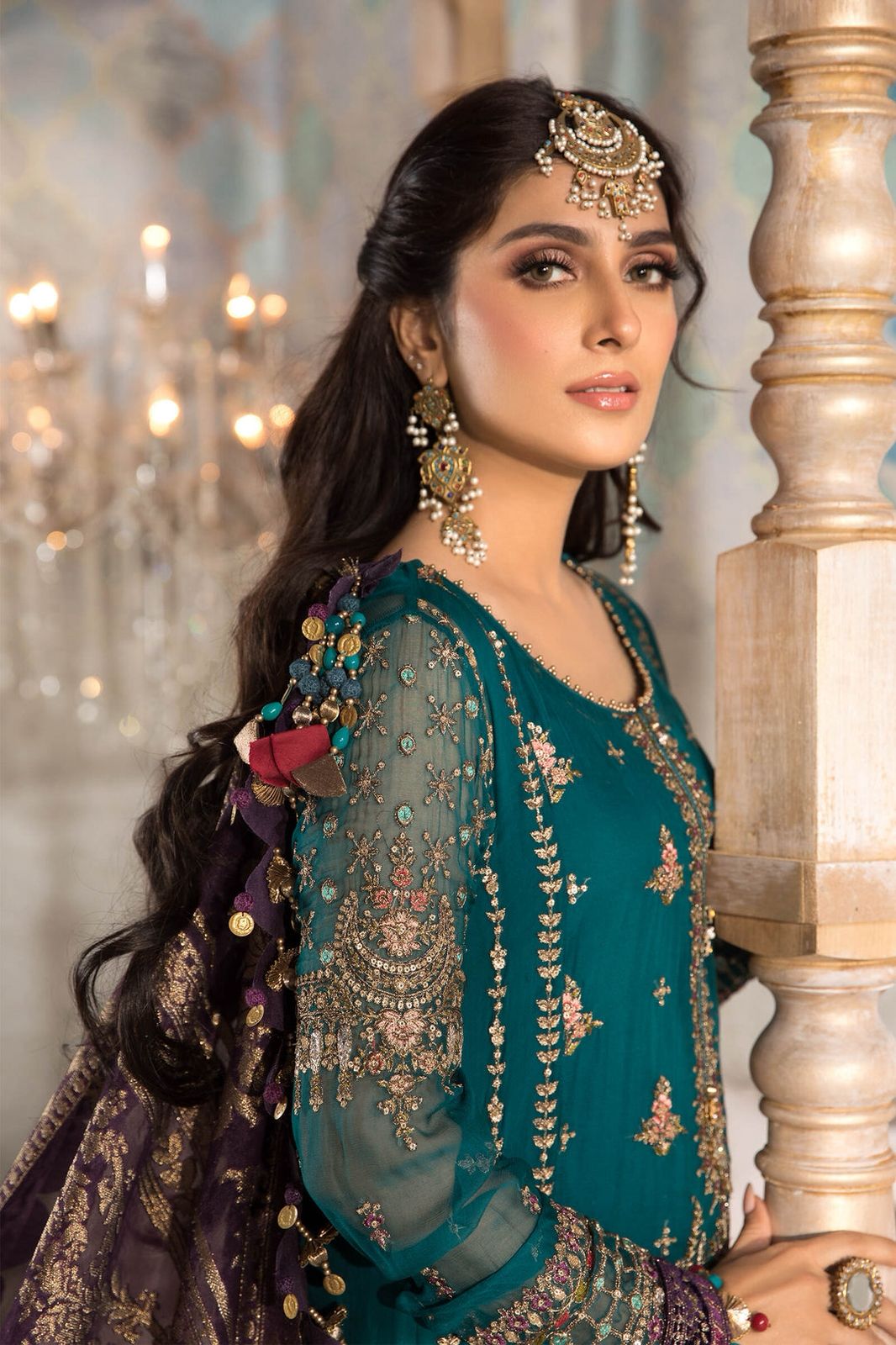 Maria B Luxury Chiffon 3PC Suit - Heavy Embroidered Wedding Ensemble