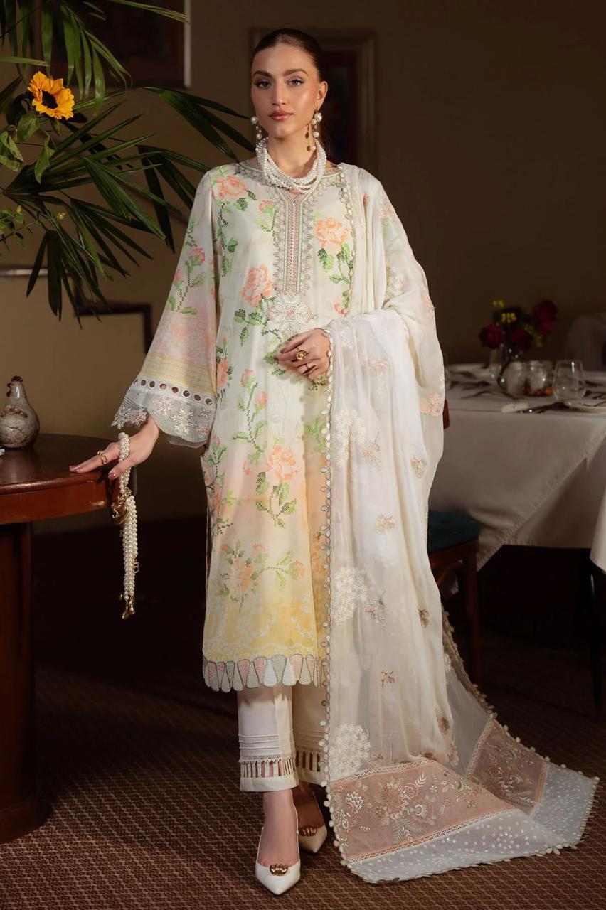 3PIECE Embroidered Summer Suit