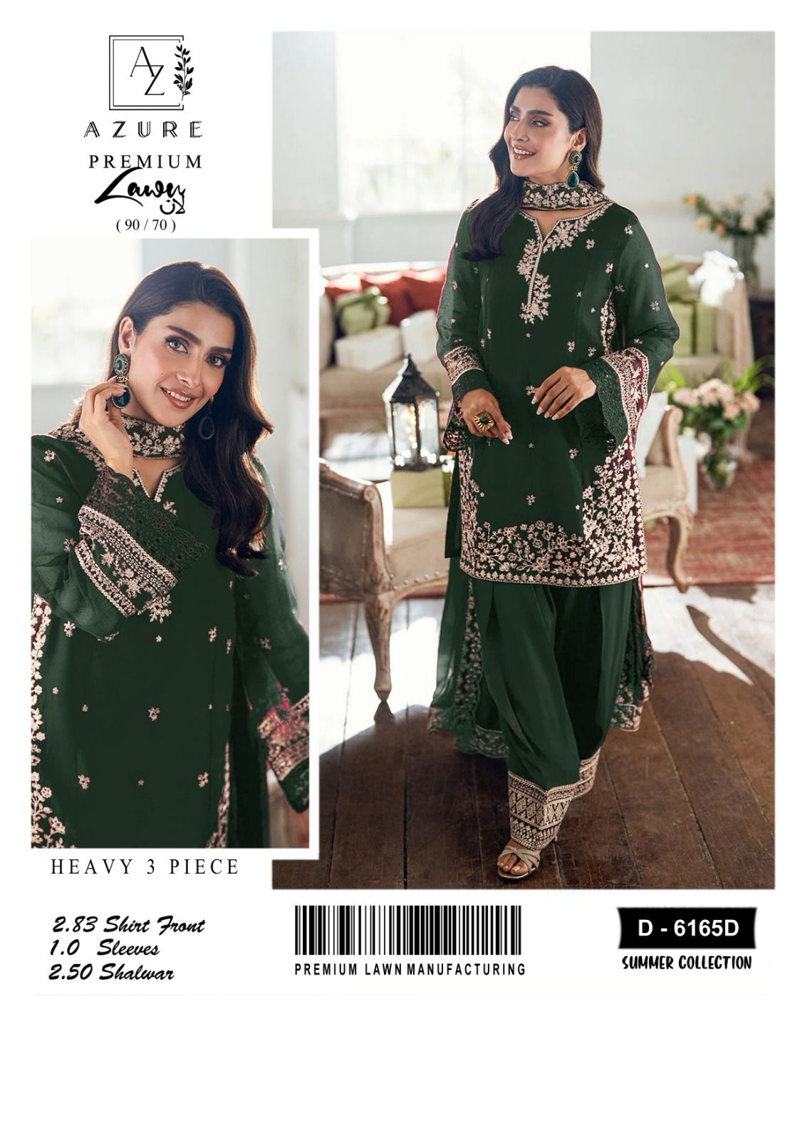 Embroidered Lawn 3Pcs Suit for Women