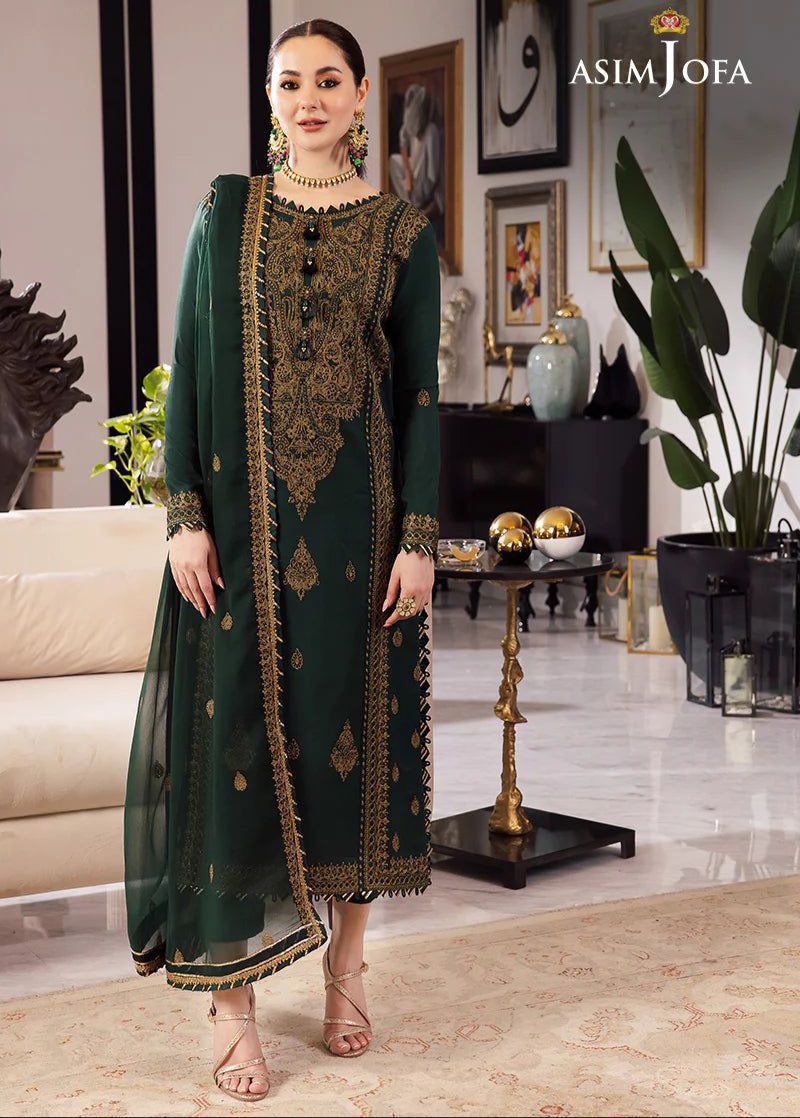 Asim Jofa Rang-e-Noor Premium Chiffon - Heavy Spangle Work 3PC Luxury Suit