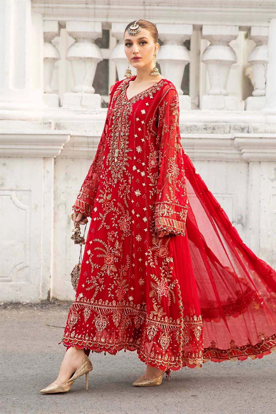 Maria B Luxury Chiffon 3PC Suit in Two Different Colours- Heavy Sequence & Hand Embellished Ensemble