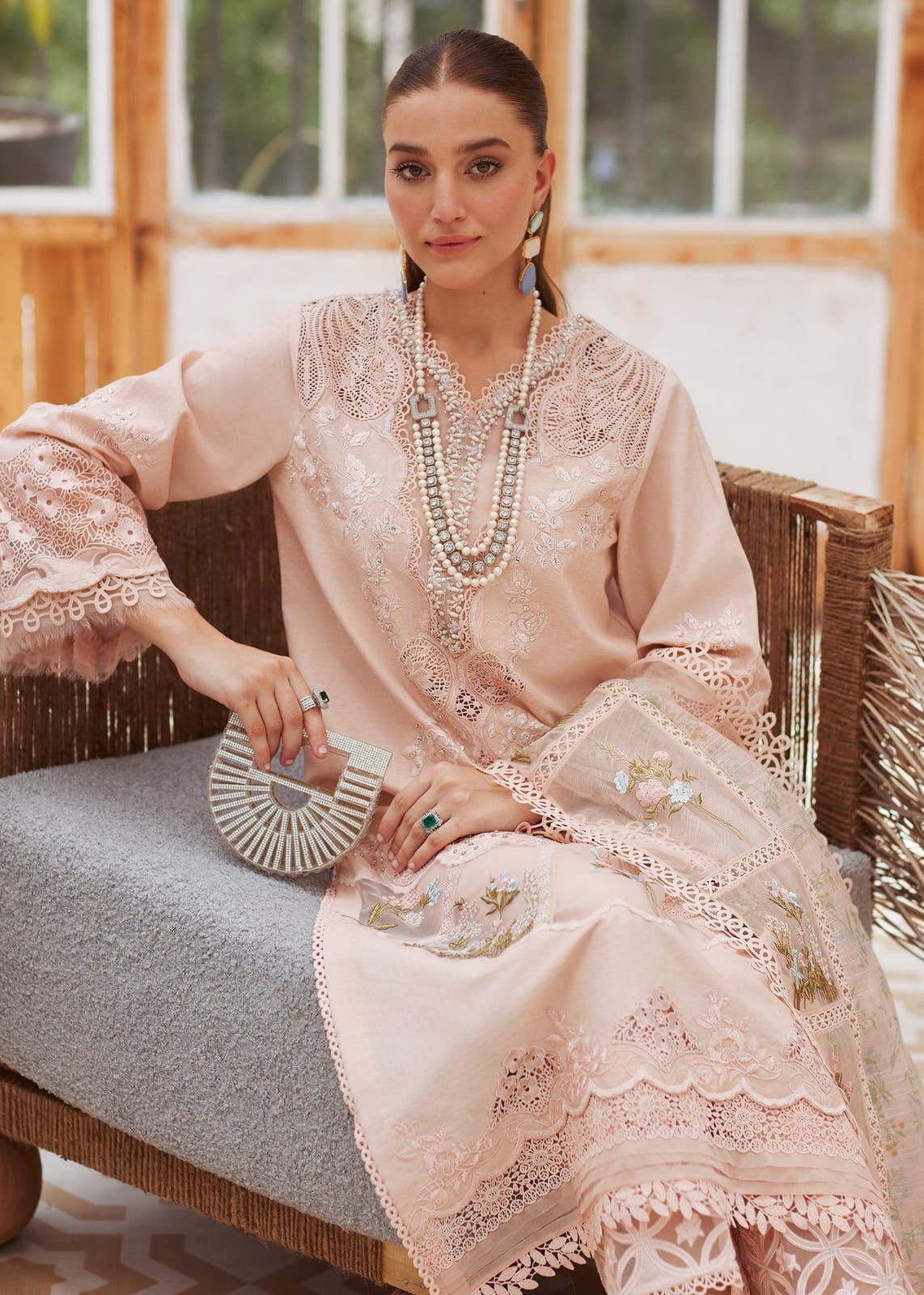 3PIECE Luxury Embroidered Collection With Organza Dupatta