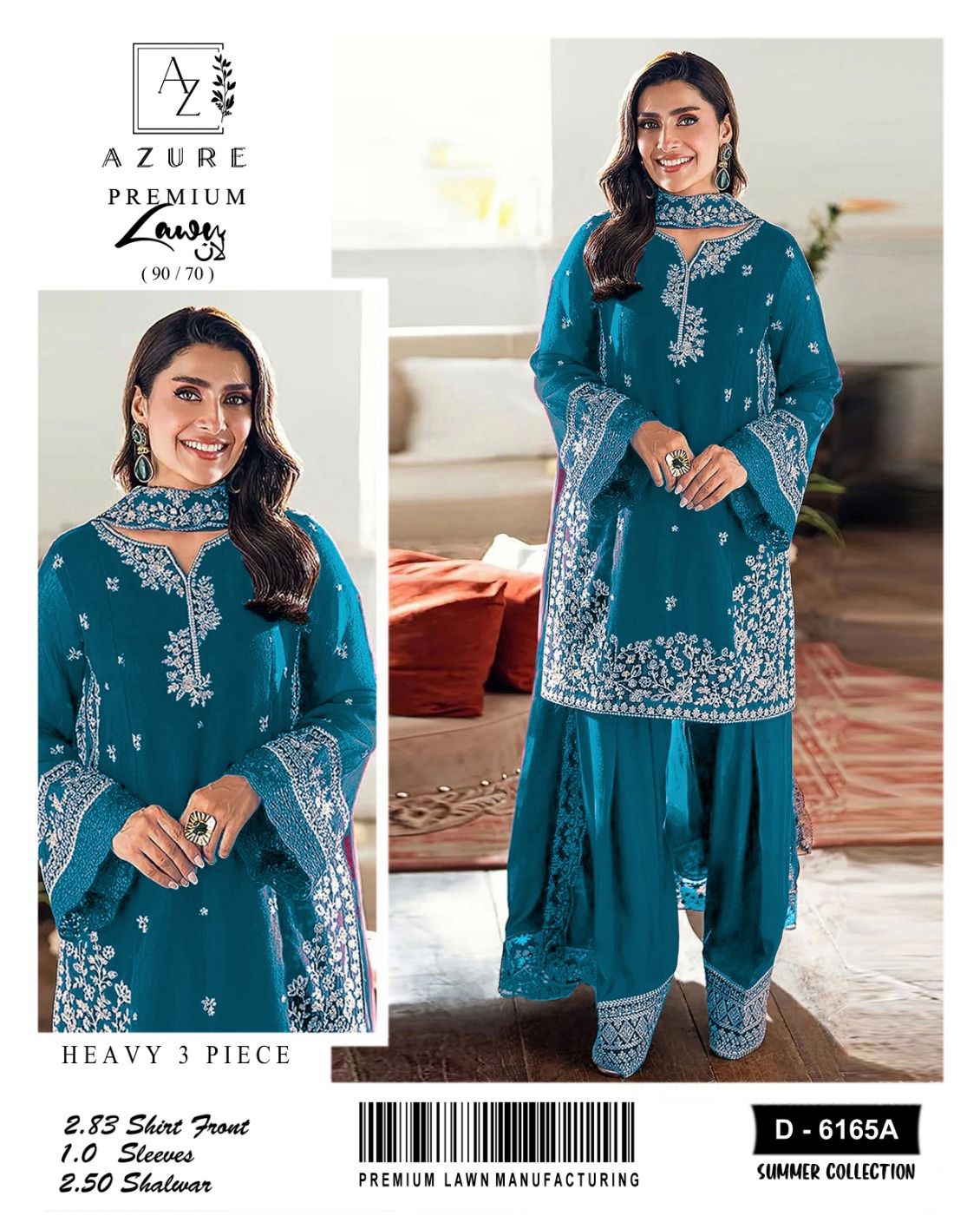 Embroidered Lawn 3Pcs Suit for Women