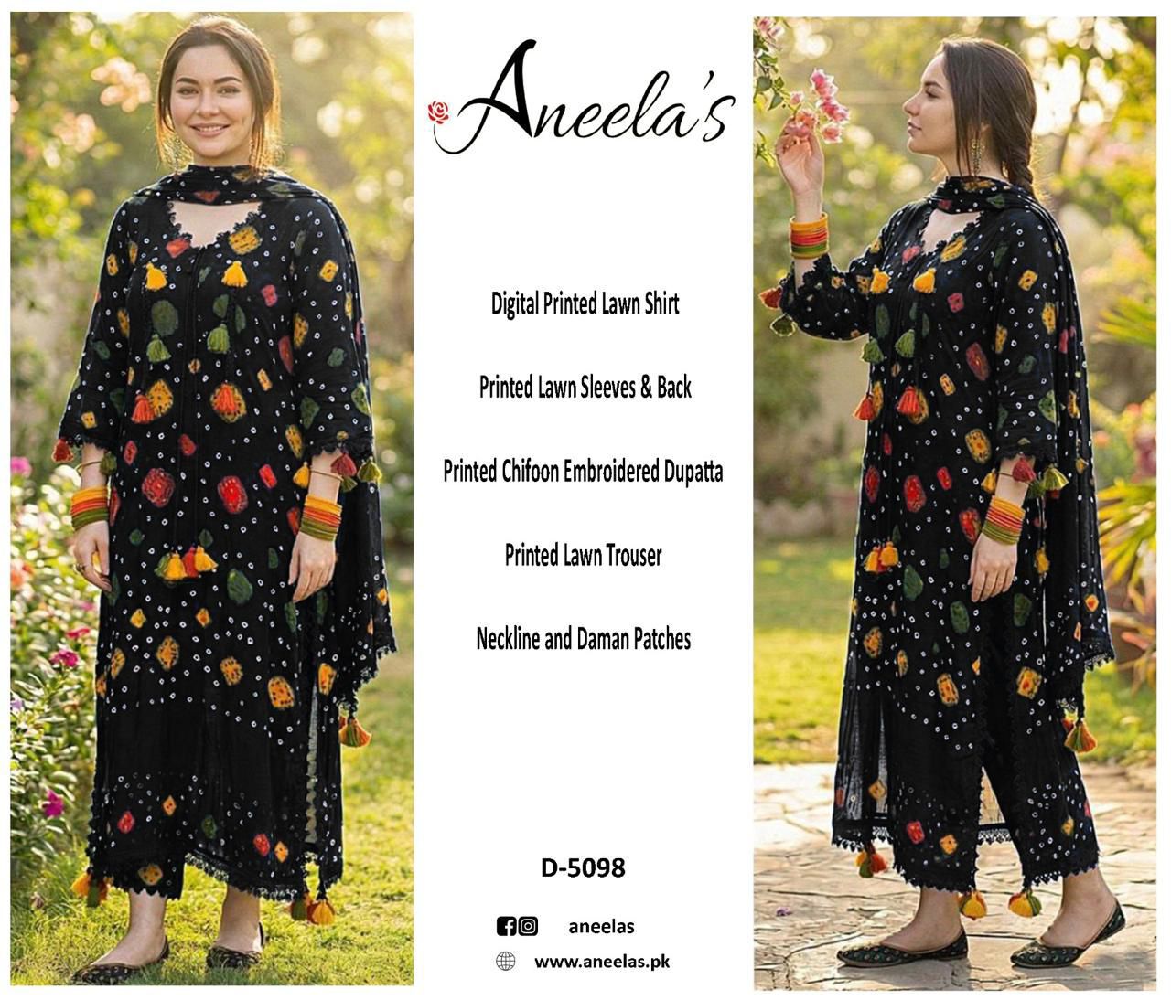 3PIECE Embroidered Summer Suit Chunri Style