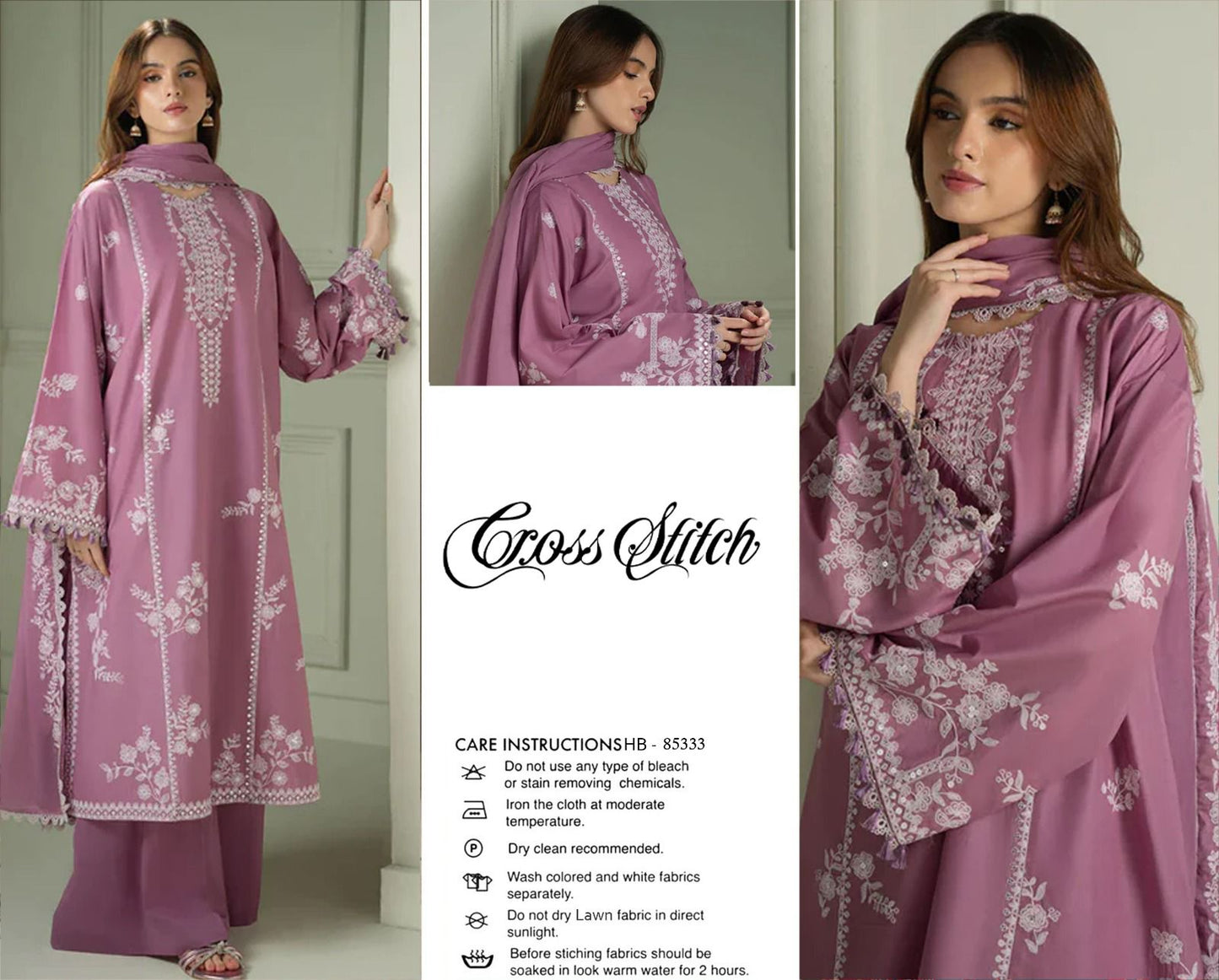 3 Piece Embroidered Summer Suit