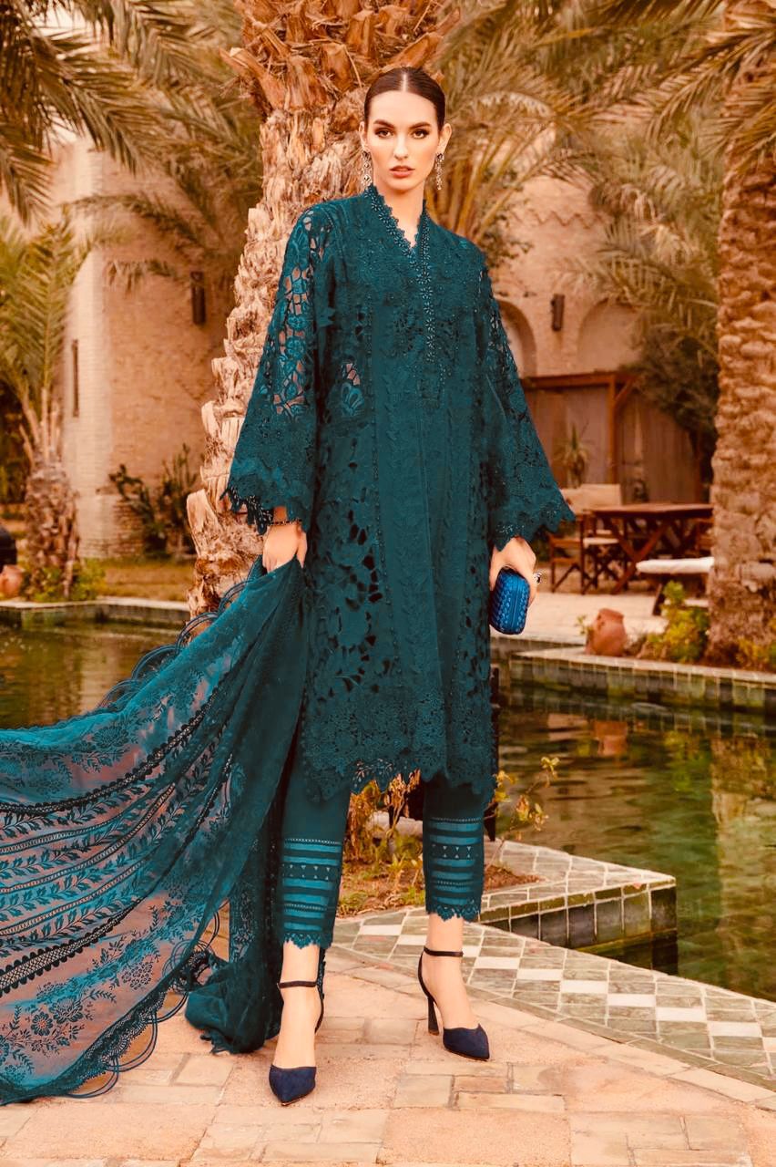 3PIECE Embroidered 3D LAZER CUTWORK Collection