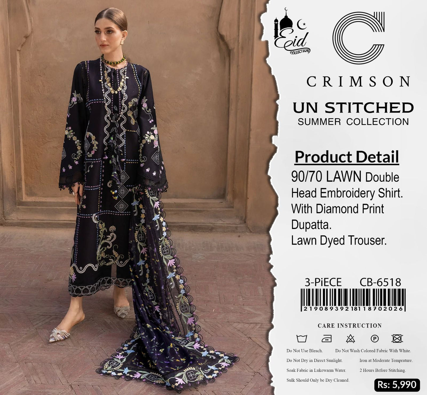 3Piece Embroidered Summer Collection Suit
