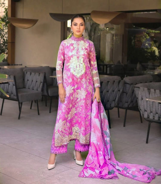 3PIECE Embroidered Summer Suit
