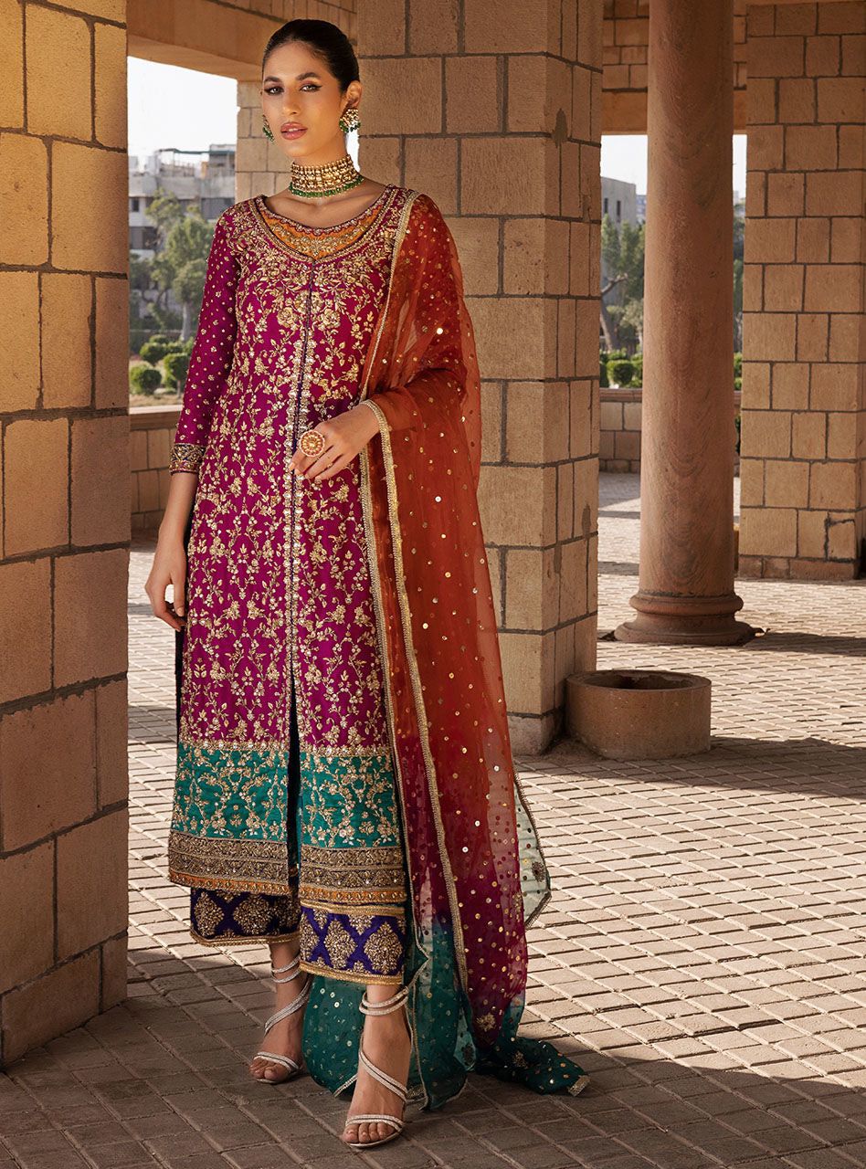 Zainab Chottani Luxury Wedding Edition 3PC Suit - Handwork Embroidered Chiffon Ensemble