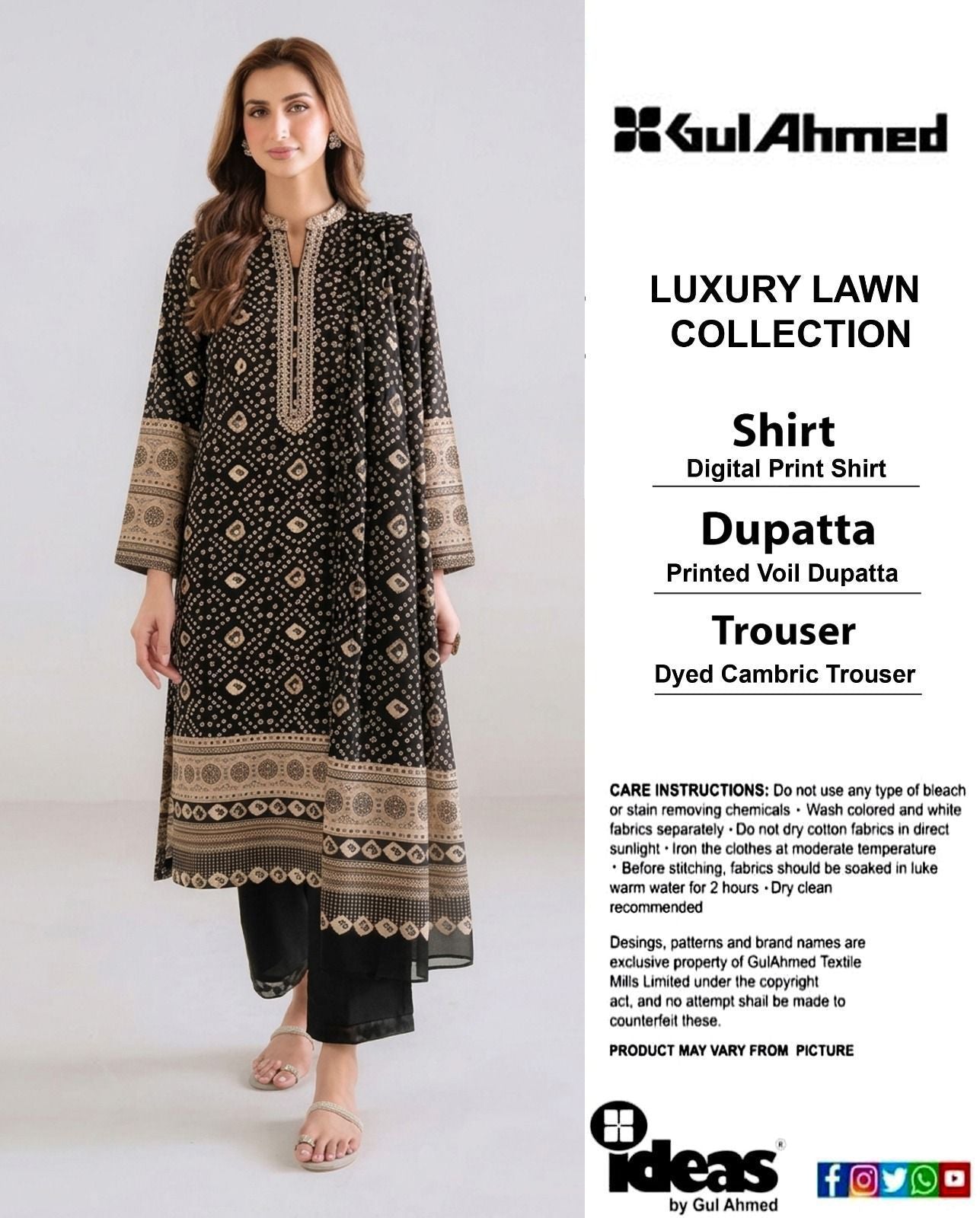 New ARRIVAL'S GulAhmed Digital Printed 3PIECE Lawn Collection