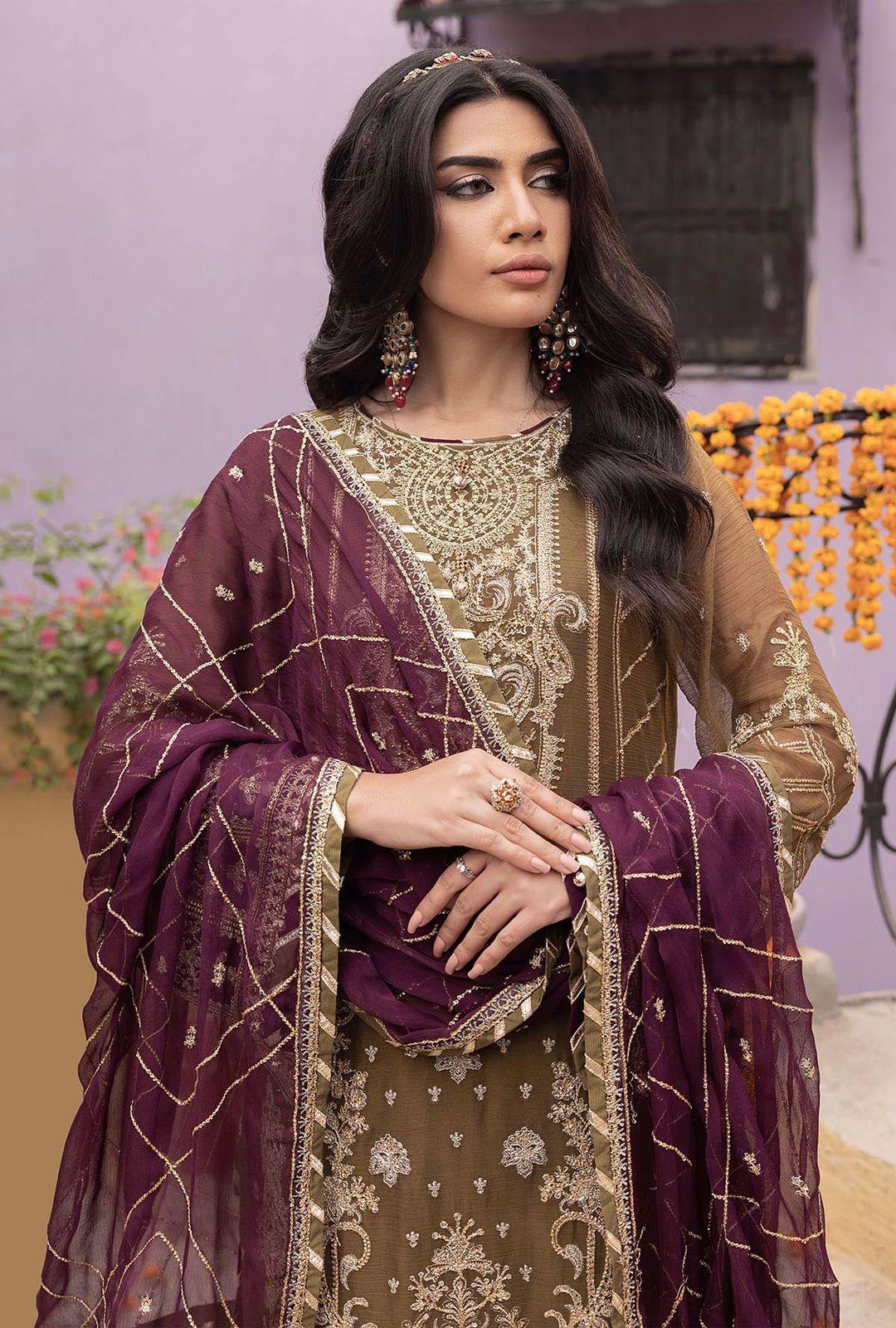 3PIECE Luxury Embroidered Collection With Chiffon Duppta