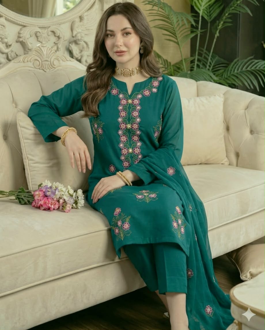 3PIECE Embroidered Sequence Summer Collection