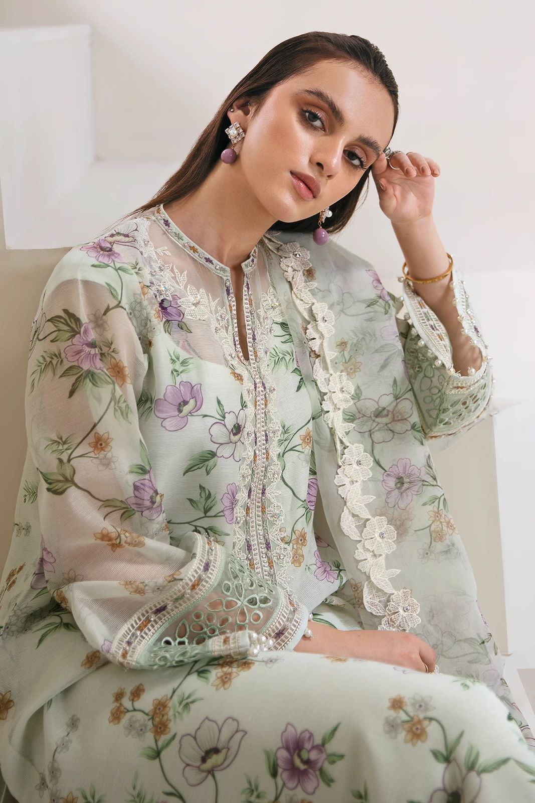 3PIECE Luxury Embroidered Collection With Organza Dupatta