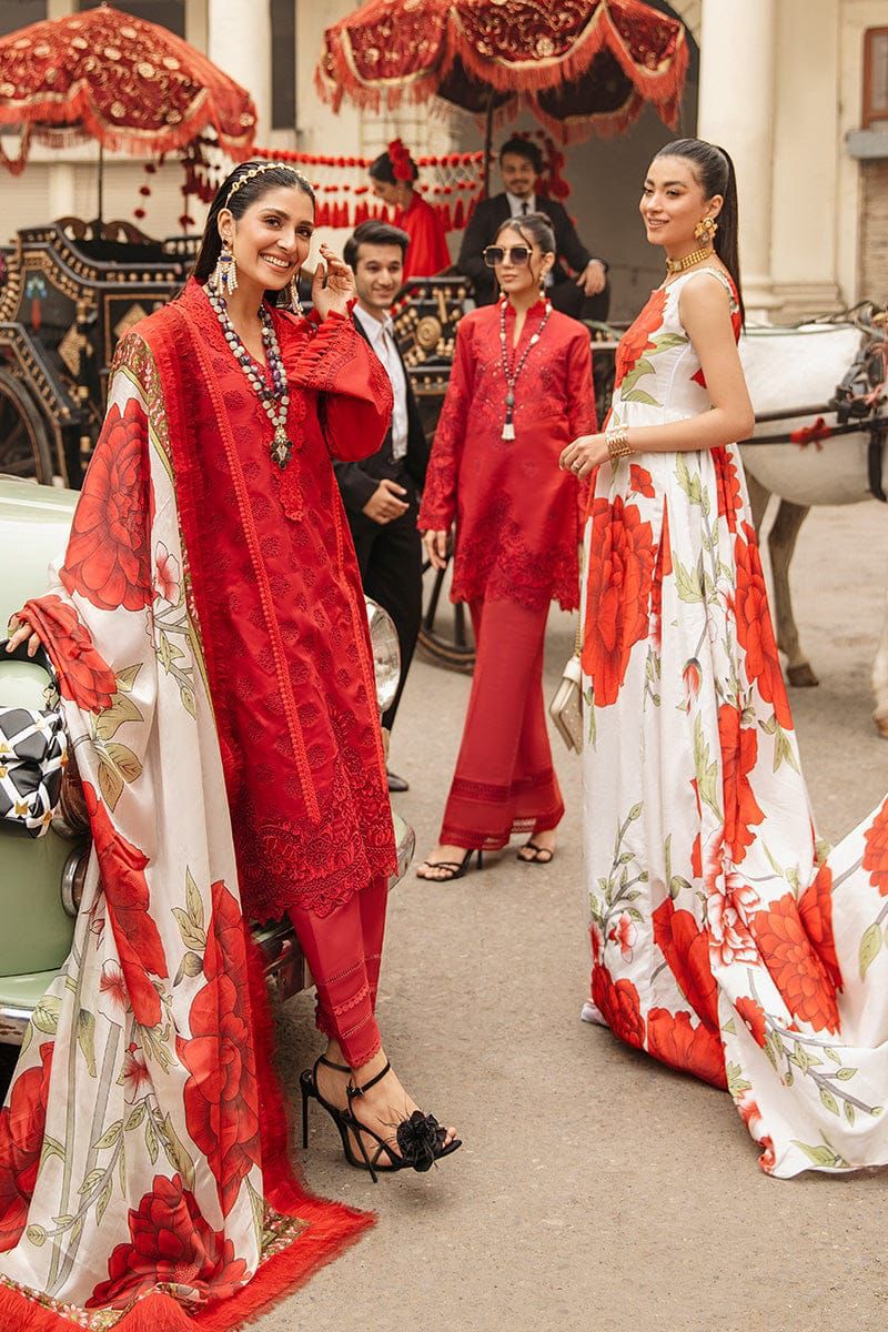 Mushq Valentina Premium Lawn 3PC Suit - Chikankari & Embroidered Ensemble