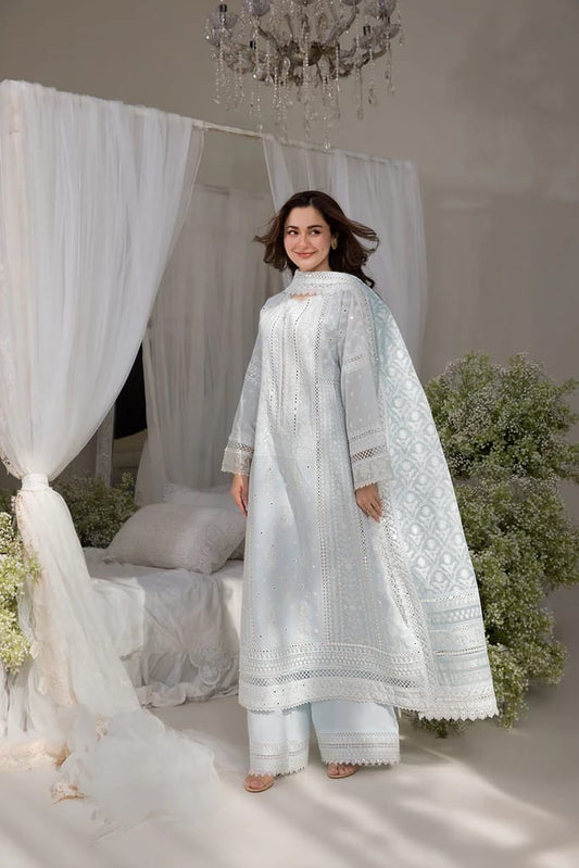 SOBIA NAZIR Luxury Chikenkari Embroidered Lawn – 3-Piece Unstitched Ensemble