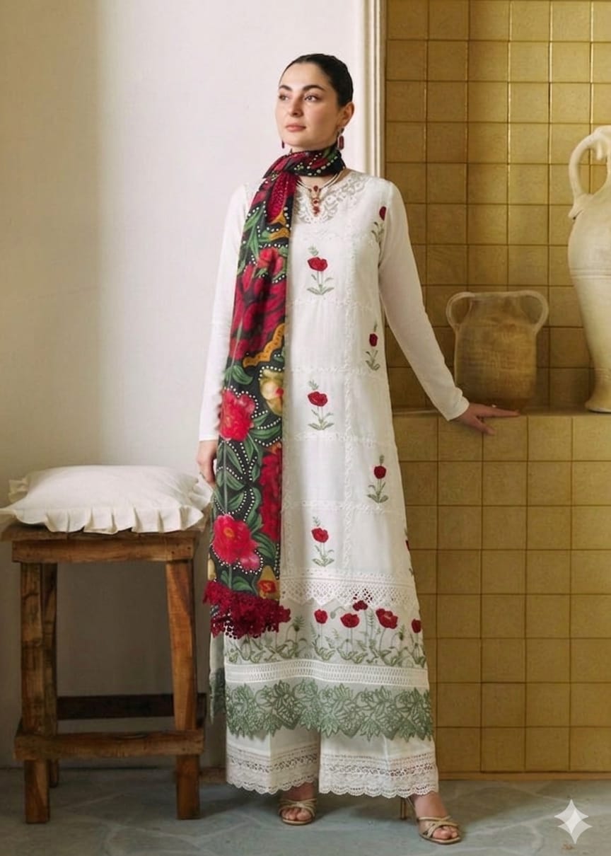 3PIECE Luxury Embroidered Chikenkari Collection