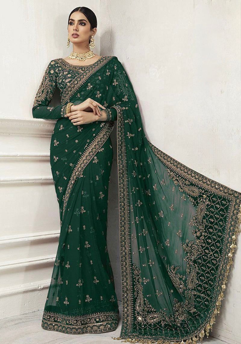 Party wear Net Saree Exclusive Fancy Collection with Heavy Embroidery Sequence and Stone Work