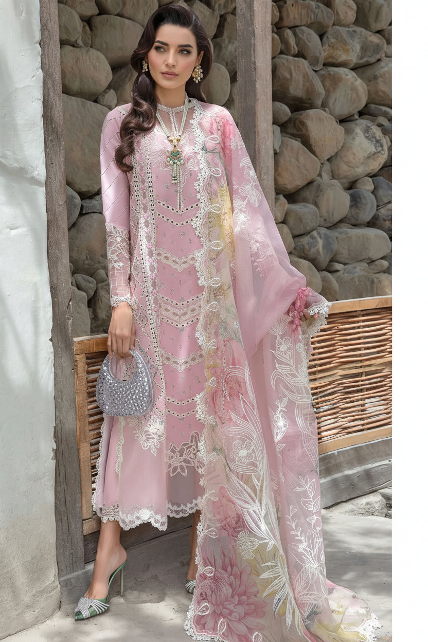 3PIECE Embroidered Summer Suit