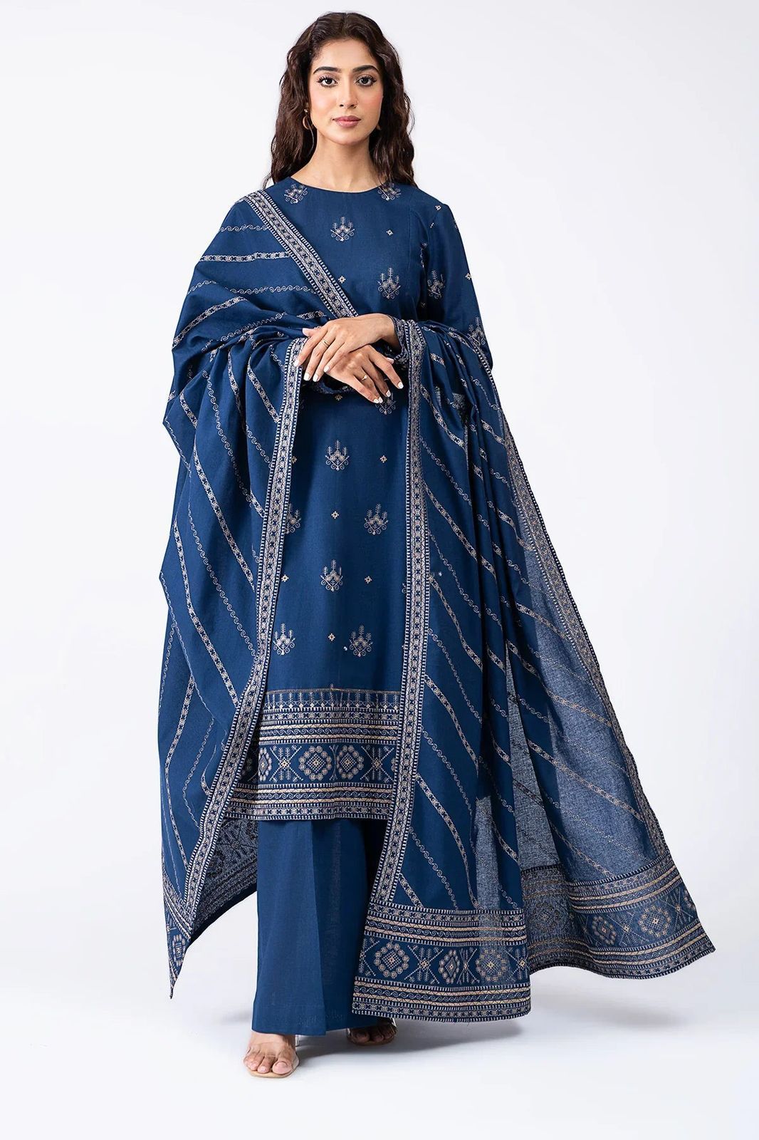 Kayseria Premium Lawn 3PC Suit - Embroidered Daman & Lawn Dupatta Ensemble
