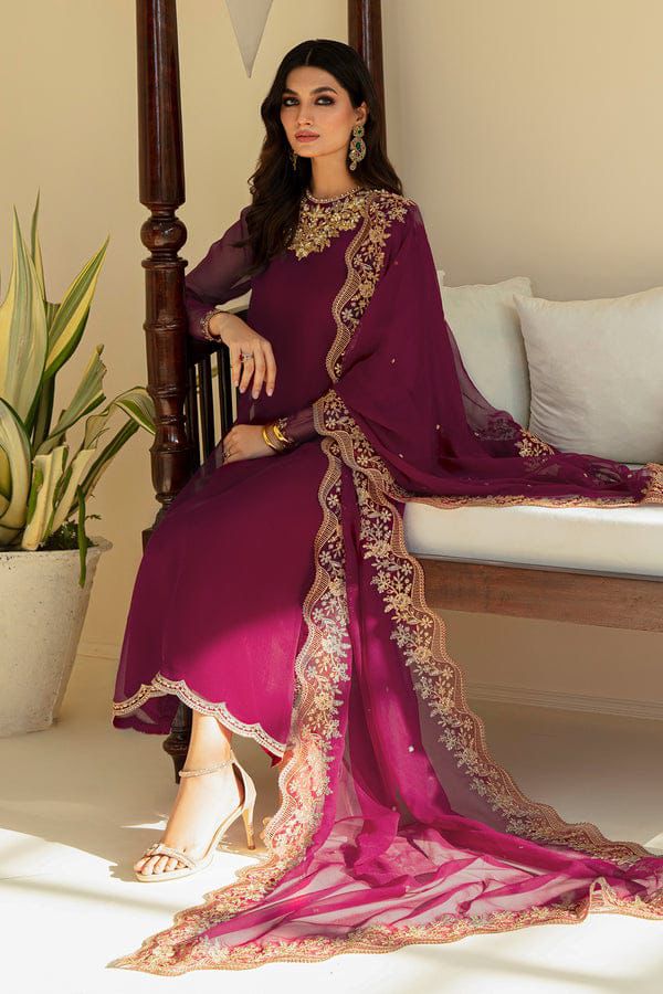 3PIECE Luxury Embroidered Chiffon Suit