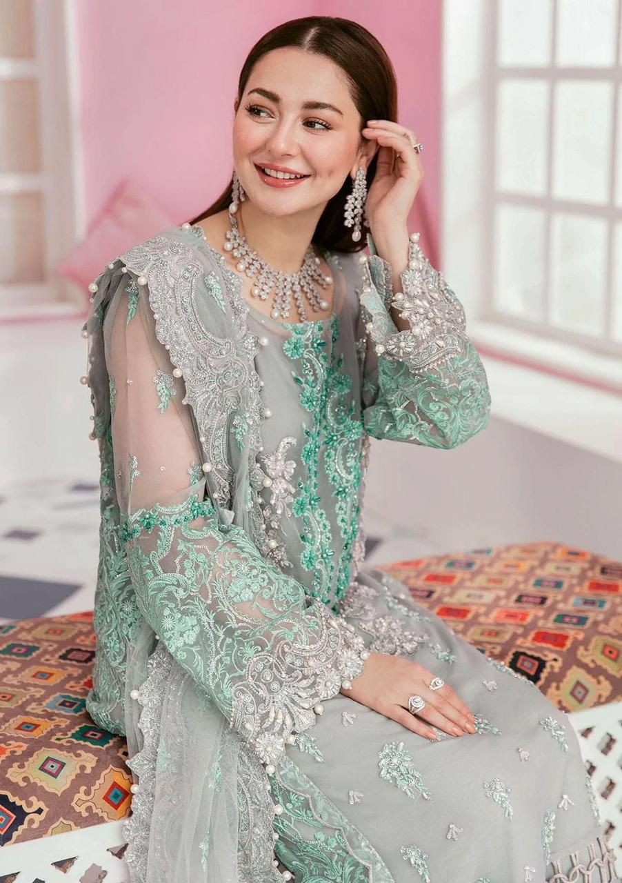 3PIECE Luxury Embroidered Organza