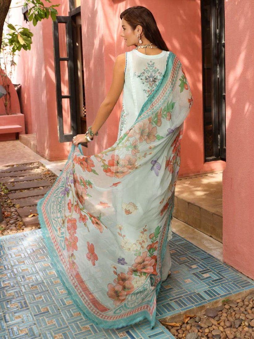 Noor by Sadia Luxury Lawn 3PC Suit - Exquisite Chikankari Ensemble